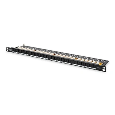 Imagen de DIGITUS Patchpanel Cat 6, 24 puerto, tapa guardapolvo, 0.5U, sin blindado, Negro