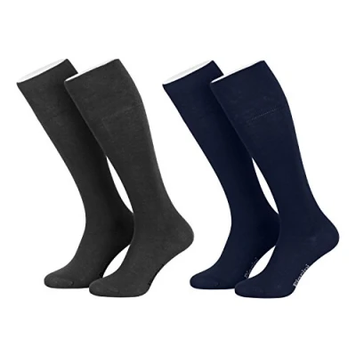 Imagen de Piarini 4 pares de calcetines largos para mujer Azul marino y antracita 35 38
