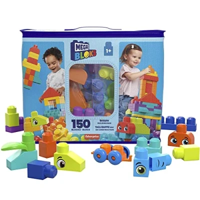 Imagen de Mega Bloks Bolsa más Grande 150 Bloques de construcción Colores, Juguete +1 año (Mattel HHM96)