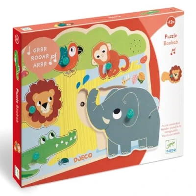 Imagen de Djeco, Puzzles Rompecabezas, Encajable Baobab Musical, Multicolor (DJ01708)