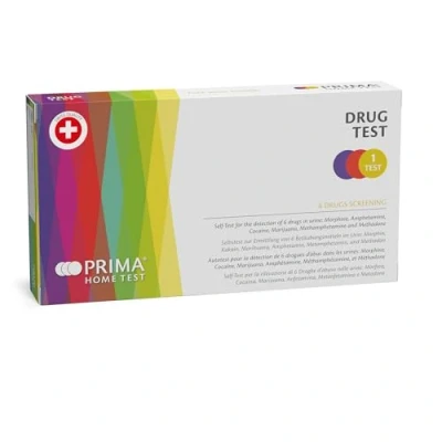 Imagen de PRIMA Home Test Prueba de Multi Drogas Orina (6 AMP, M COC, MOP, THC y MTD) Calidad Suiza