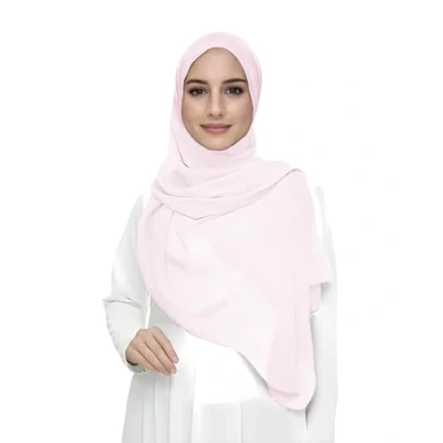 Imagen de Lina &amp; Lily Hijab para Mujer Musulmana, Tela Premium Chifón Ligero y Fluido (Rosa Pastel)