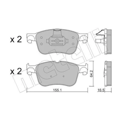 Imagen de METELLI 22 1205 1 Juego de pastillas freno excl. contacto avisador desgaste FORD: Focus Mk4 Berlina, Hatchback, Puma SUV
