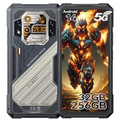 Imagen de CUBOT Kingkong X 5G Movil Resistente 32GB+256GB/2TB, Android 14 Telefono Rugerizado, IP68&amp;IP69K, 10200mAh Batería (33W), 6.58&quot; FHD+ Smartphone Todoterreno 120Hz, NFC, OTG, Huella Dactilar