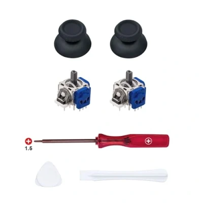 Imagen de Mcbazel 7 en 1 Hall Effect Joystick Kit de Reparación Repuesto para PS5 DualSense Controlador con Destornilladores, Palanca analógica 3 Pines, Tapa el Pulgar
