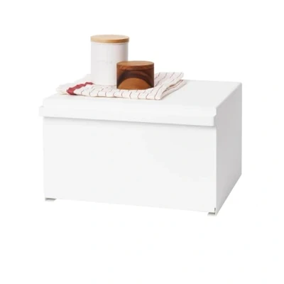 Imagen de YAMAZAKI Home Bread Box Contenedor Acero Almacenamiento de Alimentos, 27 litros, aleado, Blanco