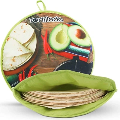 Imagen de Tortillada 30cm Calentador De Tortillas/Contenedor Para Microondas Hecho Algodón/Poliéster (Verde)