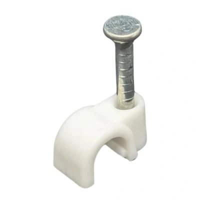 Imagen de Lumonic 100x abrazadera de clavo 4mm para cable blanco con 14mm p.ej. montaje en pared abrazaderas diferen