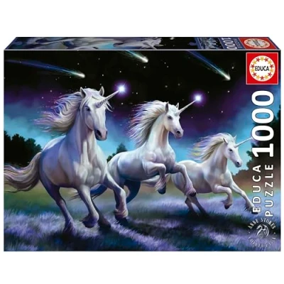 Imagen de Educa Unicornios, Anne Stokes Puzzle de 1000 Piezas para Adultos. Medidas: 68 x 48 cm. Incluye Cola Fix Puzzle. A Partir 14 años (19919)