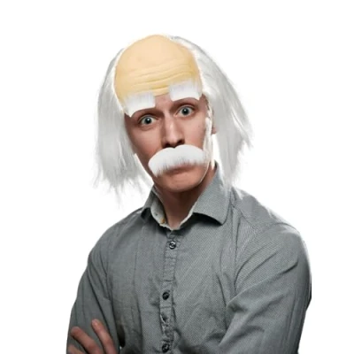 Imagen de XNIVUIS 3 Piezas Juego de Pelucas Abuelo,Peluca Disfraz Hombre Calvo,Peluca Científico,Peluca Profesor Loco para Halloween Carnaval Cosplay Fiesta (3 Piezas)