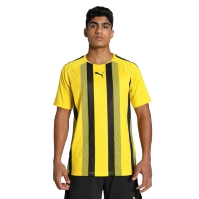 Imagen de puma Teamliga Striped Jersey Shirt, Cyber Yellow Black, S Hombre