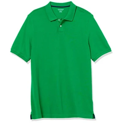 Imagen de Amazon Essentials Polo en piqué de algodón con Corte Regular (Disponible Talla Grandes y Largos Especiales) Hombre, Verde, S