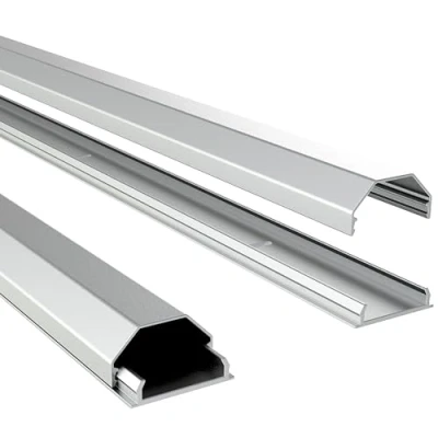 Imagen de RICOO Organizador de Cables Canal Cable Z0100 S Canaleta Escritorio Cubierta Accesorio Soporte TV Aluminio Color Plata 110cm