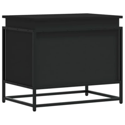 Imagen de vidaXL Caja almacenaje con Tapa Madera ingeniería Negro 60x40x51,5 cm, de Mantas, baúl almacenaje, Juguetes
