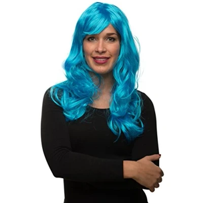 Imagen de Peluca Sexy de Pelo Largo para Mujer Rizado/Ondulado Fiesta Lema Carnaval 13 Colores (Turquesa)