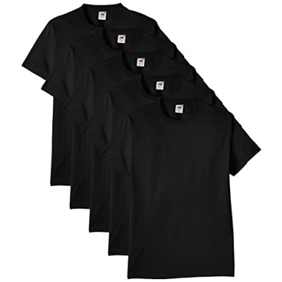 Imagen de Fruit of the Loom Heavy Cotton tee Shirt 5 Pack Camiseta, Negro, X Large (Pack de 5) para Hombre
