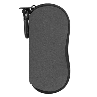 Imagen de MoKo Funda de Gafas Ultra Ligera Neopreno, Bolsa Almacenaje Anteojos Suave con Cremallera y Mosquetón, Organizador Ideal para Almacenar Lápices Tarjetas Cambio, Gris