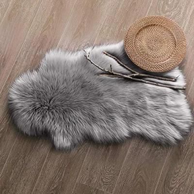 Imagen de QINGLOU Oveja de Piel sintética Felpudo Alfombra,Cozy sensación como Real, excelente Calidad Alfombra Lana