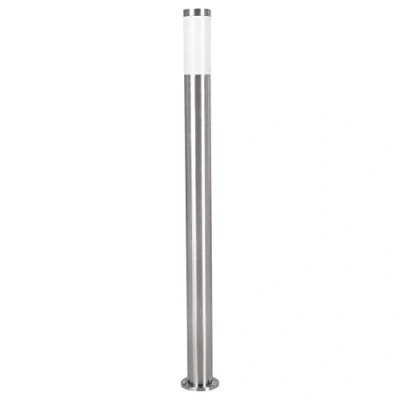 Imagen de Eglo LED luz de camino al aire libre Helsinki 1, 1 llama libre, acero inoxidable y plástico, color: plata, blanco, zócalo: E27, IP44