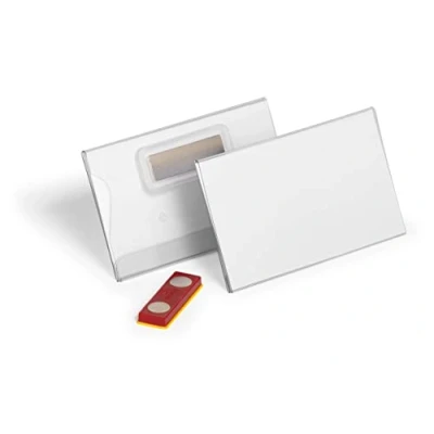 Imagen de Durable Portanombres de 54x90 mm con imán a prueba torsión, paquete 25, transparente, 824419