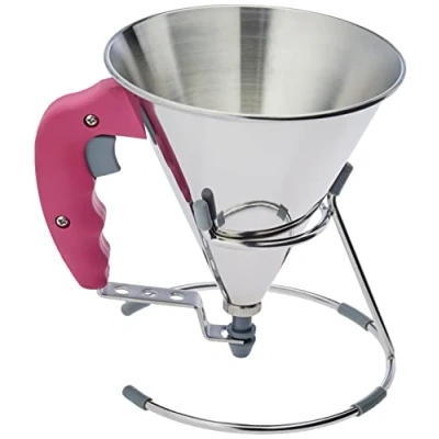 Imagen de De Buyer, KWIK MINI EMBUDO DOSIFICADOR CON PISTON INOX 0.8 LCON SOPORTE,ROSA FUCSIA 17.4 x 15.8 cm 3353.60