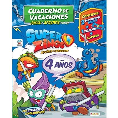 Imagen de Cuaderno de Vacaciones juega y aprende con los Superzings para 4 años