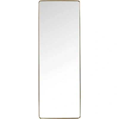 Imagen de Kare Design Mirror Curve, Latón, Espejo de pie, Cuerpo Entero, Cristal, Marco Acero, Rectangular, Moderno, Fácil Montaje en Pared, 200x70 cm