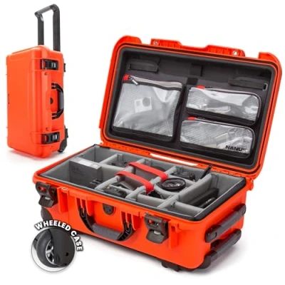 Imagen de Nanuk 935 Carcasa rígida Impermeable con Organizador de Tapa y Divisor Acolchado Ruedas, Color Naranja
