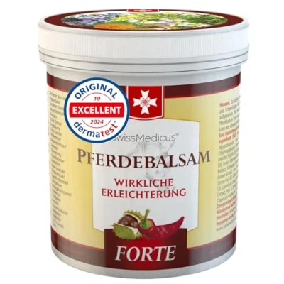 Imagen de SwissMedicus Pferdebalsam cálido extra fuerte, pomada Pferdesalbe Forte 500 ml, Fyzio gel de masaje para la espalda y las articulaciones, contiene 25 extractos hierbas