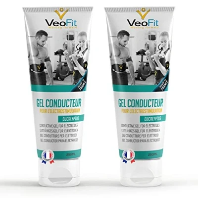 Imagen de VeoFit Gel Conductor Eucalipto 2 x 250mL Electrodos Electroestimulacion EMS y TENS, de Contacto para Electroestimulador Muscular