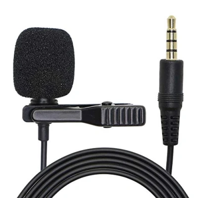 Imagen de micrófono Lavalier, con Clip, de Grado Profesional, omnidireccional, Mini Solapa Compatible PC/MacBook Smartphones para grabación Youtube, videoconferencia, Podcast
