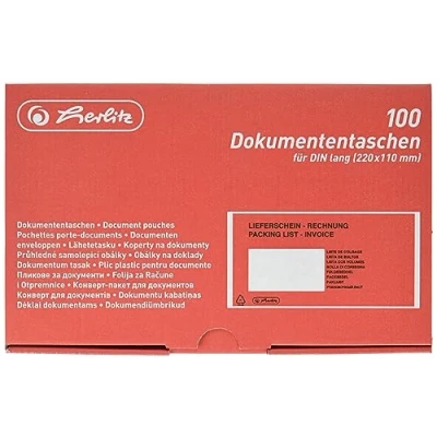 Imagen de Herlitz 792705 Bolsa para documentos DL, 100 unidades, autoadhesivas