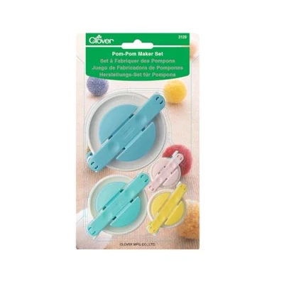 Imagen de clover Juego de 4 unidades para hacer pompones, resina ABS, polipropileno y acero inoxidable, multicolor, paquete