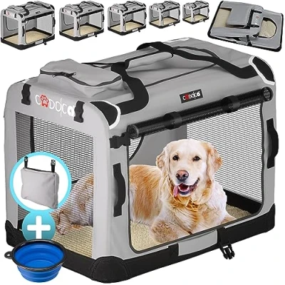 Imagen de Cadoca Transportadora Mascotas Talla L Plegable 70x52x40cm Transportín Bolsa Viajes Perros Gatos