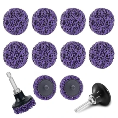 Imagen de 10 Piezas Disco Abrasivo 50mm de Limpieza Lijado Grueso CSD con Soporte y Biela para Limpiar Superficies o Quitar Pintura Oxidada