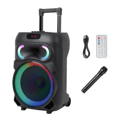 Imagen de lamphle altavoz de karaoke, Bluetooth portátil con micrófonos, sistema PA inalámbrico 12 pulgadas, karaoke 5.0 compatible Bluetooth,