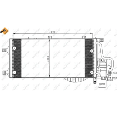 Imagen de NRF EASY FIT 35531 Condensador con juntas secador 11,8 8,5 Aluminio 540 OPEL: Combo C Tour, Corsa Hatchback, Tigra Twintop