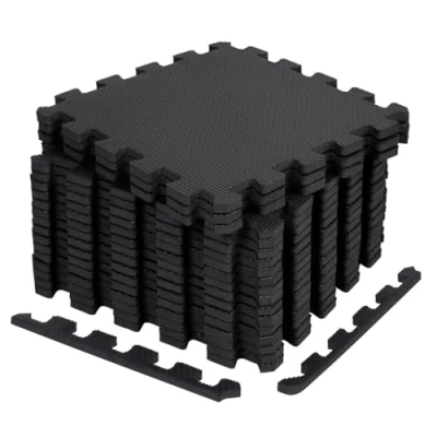 Imagen de Suelo Esterilla de Gimnasio, Tatami, para Ejercicio en Casa, Maquinas Deporte, Set 18 piezas Protección, Piscinas Desmontables, Puzzle Goma Eva, Pesas, Gym, Alfombra Protector, Caucho