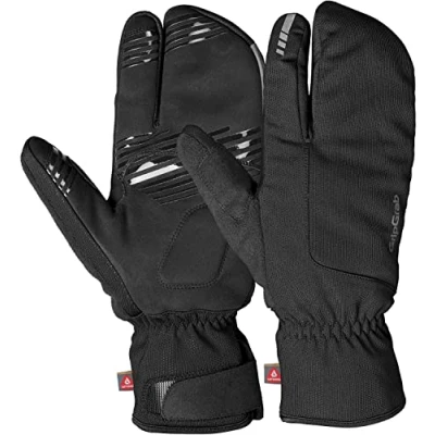Imagen de GripGrab Guantes de Ciclismo Nordic 2 Invierno Térmicos Cortavientos Impermeables Manoplas Bicicleta Acolchadas 3 Dedos,Negro,S