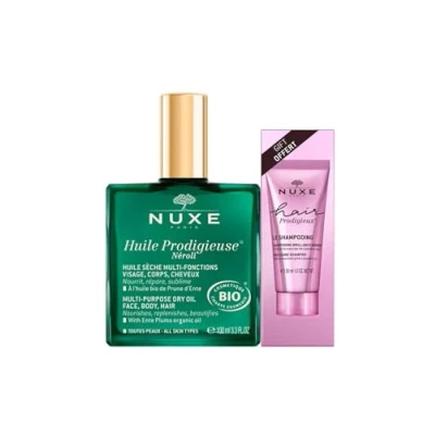 Imagen de NUXE Huile Prodigieuse Néroli 100ml + Champú Brillo Sublime Hair Prodigieux 30ml DE REGALO