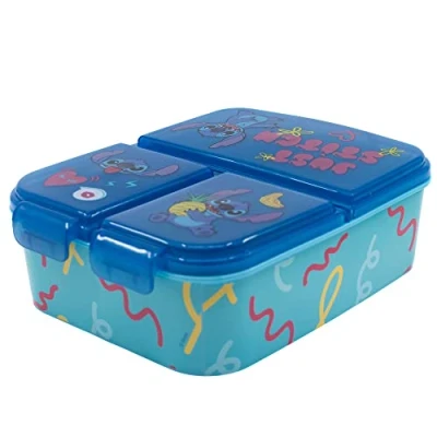 Imagen de Sandwichera Stitch rectangular múltiple con varios compartimientos, Libre de BPA