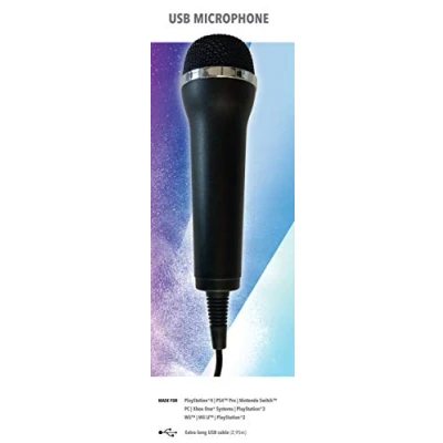 Imagen de Mikrofon für Karaoke Games (Lets Sing, Voice of Germany, SingStar etc.) Playstation (PS3, PS4, PS4 Pro), Nintendo (Switch, Wii U, Wii), Xbox One (OneX, Ones) + PC 1er Set Universal USB