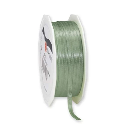 Imagen de C.E. PATTBERG PRÄSENT cinta regalo satén color verde viejo, 50 m de raso para envolver regalos, 3 mm ancho, decoración y manualidades, decorativa versátil