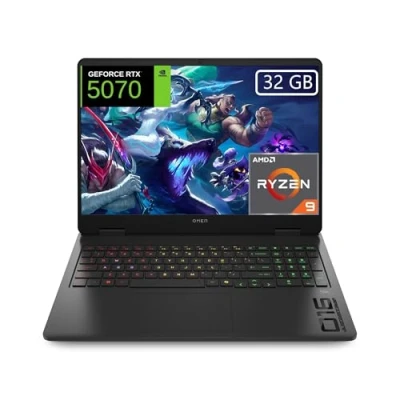 Imagen de HP OMEN 16 ap0032ns Ordenador portátil Gaming 16&quot; 2K AMD Ryzen 9 8940HX, 32GB RAM, 1TB SSD, NVIDIA RTX 5070, FreeDos Negro Teclado QWERTY Español