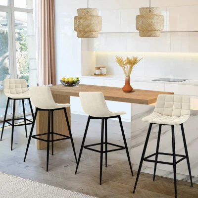 Imagen de Lote de 4 taburetes bar MADY beige