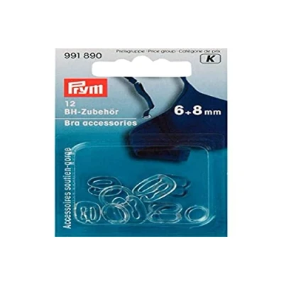 Imagen de Prym Bra Accessories, Multi, 6+8mm, KST, transparent, 12 Stück