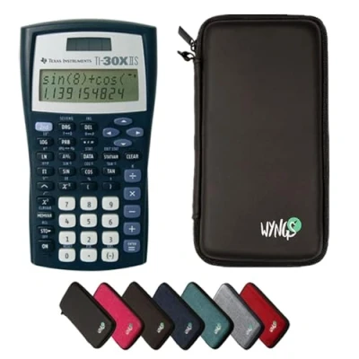 Imagen de Texas Instruments TI 30XIIS Calculadora con Funda Protectora WYNGS en Negro