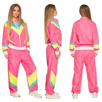 Imagen de Boland 88532 años 80 con bolsillos, chaqueta y pantalones, traje de camping, chándal para despedida soltero, estilo retro, deportista, disfraz grupo, fiesta temática, carnaval, multicolor, large