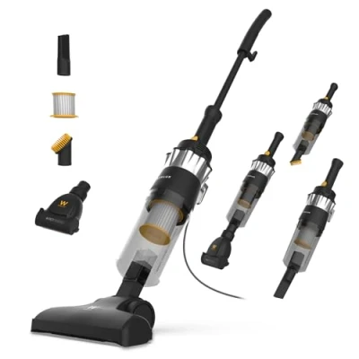 Imagen de Newlux Aspirador Escoba con Cable 2en1 V900, Vertical y de Mano, 800W, Depósito 2L, 16.5 Kpa Triple Sist. Filtrado (F.HEPA), 5m Acción, Eficiencia Energética a (Negro)