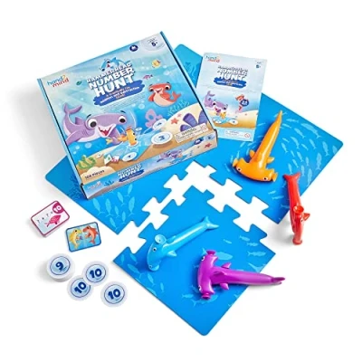 Imagen de Learning Resources Cacería de números con Tiburones Martillo didáctico sumar y restar, Juegos matemáticas para niños 5 años, Multicolor (95658)